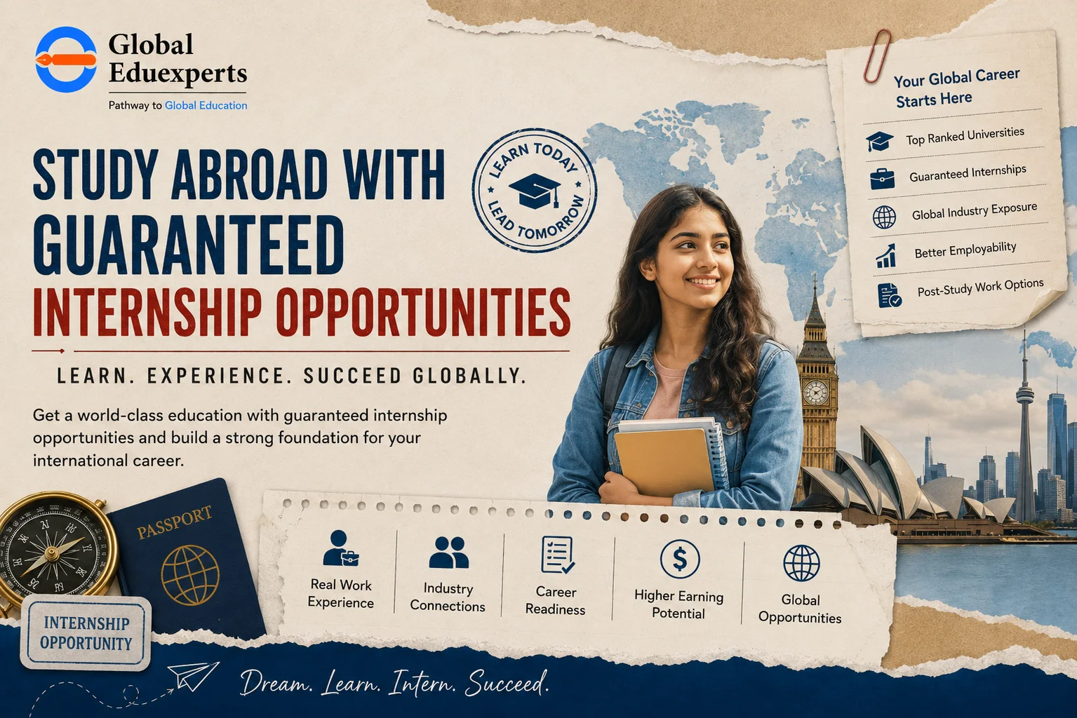 Study Abroad with Guaranteed Internship Opportunities for Indian Students